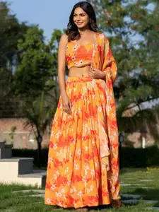 HOUSE OF JAMOTI Floral Printed Ready to Wear Lehenga & Blouse With Dupatta