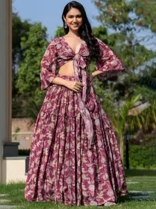HOUSE OF JAMOTI Floral Printed Ready to Wear Lehenga With Choli
