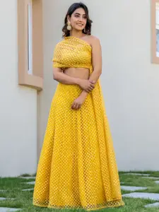 HOUSE OF JAMOTI Ethnic Motifs Embroidered Sequined Ready to Wear Lehenga With Choli