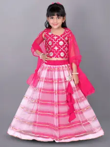BAESD Girls Embellished Gotta Patti Ready to Wear Lehenga & Blouse With Dupatta