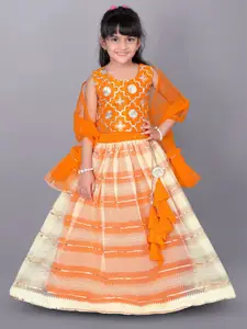 BAESD Girls Embellished Gotta Patti Ready to Wear Lehenga & Blouse With Dupatta