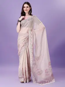 P D Silk Mills Embroidered Pure Georgette Saree
