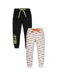 PLUM TREE Boys Pack Of 2 Printed Pure-Cotton Joggers