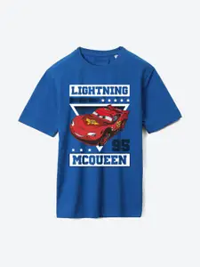 YK Disney Boys Cars Printed Oversized Pure Cotton T-shirt