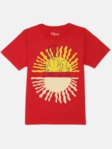 YK Disney Boys Printed Pure Cotton Round Neck T-shirt