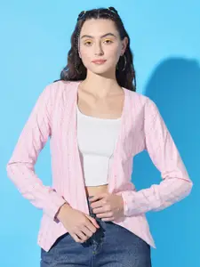 BAESD Women Striped Embellished Shrug