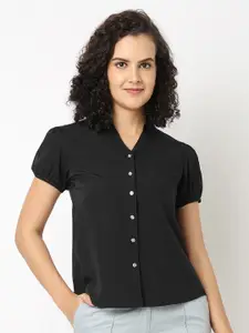 NOT SO PINK Comfort Puff Sleeves Cut Out Casual Shirt