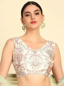 Soch Embroidered V-Neck Readymade Saree Blouse