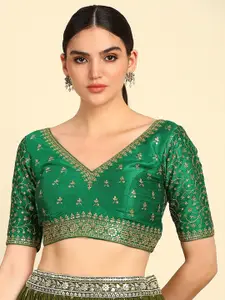 Soch Embroidered V-Neck Saree Blouse