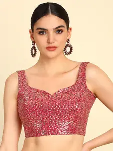 Soch Embellished Sequinned Sleeveless Saree Blouse