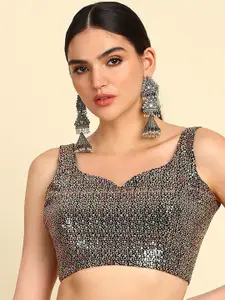 Soch Embellished Sequinned Sleeveless Saree Blouse