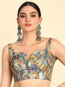 Soch Woven Design Sleeveless Saree Blouse