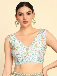 Soch Embroidered With Zari Sleeveless Saree Blouse
