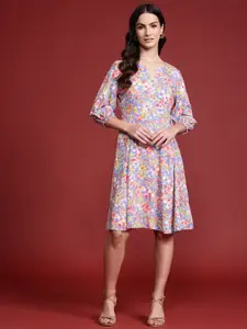 all about you  Floral Print A-line Midi Dress