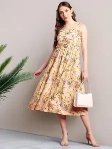 all about you Floral Print Midi Fit & Flare Dress
