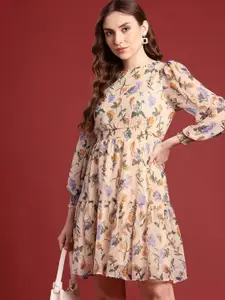 all about you Floral Print Fit & Flare Dress