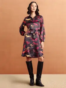 all about you Animal Print Midi Sheath Dress