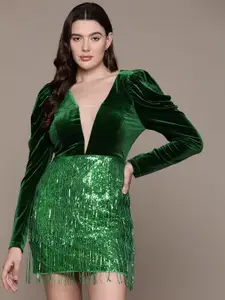 bebe Future Glam Sequined Velvet Mini Dress
