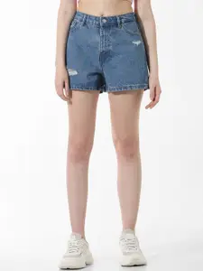 ONLY Women Washed High-Rise Denim Shorts