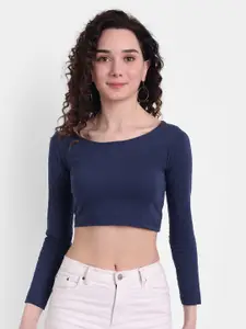 COLOR CAPITAL Scoop Neck Fitted Crop Top