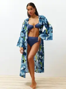 Trendyol Floral Bell Sleeve Wrap Dress