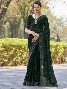 Satrani Embellished Beads and Stones Pure Georgette Saree