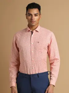 Allen Solly Slim Fit Floral Printed Cotton Linen Formal Shirt