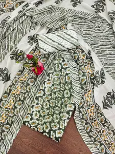 KALINI Ethnic Motifs Printed Pure Cotton Unstitched Dress Material