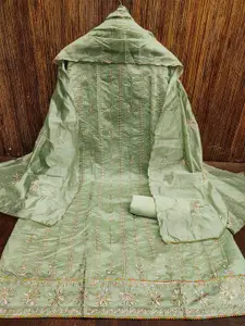 KALINI Ethnic Motifs Embroidered Sequinned Unstitched Dress Material