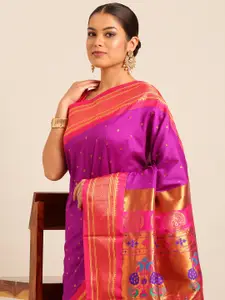 Varkala Silk Sarees Ethnic Motifs Woven Design Zari Paithani Saree