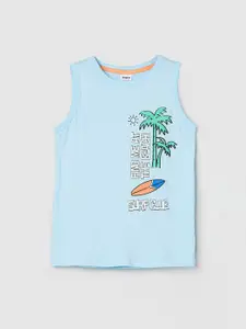 max Boys Typography Printed Round Neck Pure Cotton T-shirt