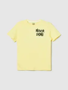 max Boys Typography Printed Cotton T-shirt