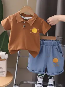 INCLUD Boys Printed T-shirt & Shorts Clothing Set