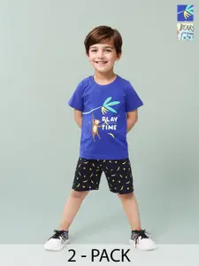Toonyport Boys Pack Of 2 Printed T-shirt With Shorts