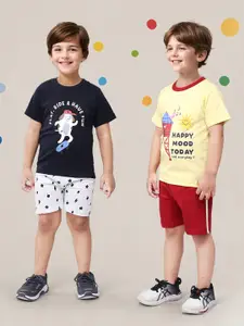 Toonyport Boys Pack Of 2 Printed T-shirt With Shorts