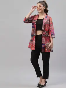 Get Glamr Printed Top, Shrug & Trousers Co-Ords