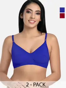 StyFun Pack of 2 Medium Coverage Non Padded Everyday Bras With All Day Comfort