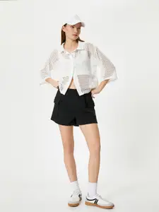 Koton Shirt Style Sheer Top