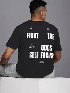 HRX by Hrithik Roshan Men Typography Printed Bio Finish Oversized T-shirt