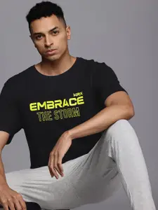 HRX by Hrithik Roshan Men Typography Printed Bio Finish Oversized T-shirt