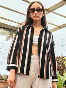 PINACOLADA New Striped Spread Collar Cotton Casual Shirt