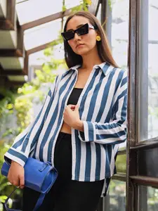 PINACOLADA New Striped Spread Collar Cotton Casual Shirt