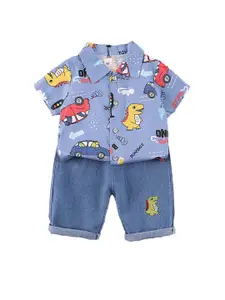 StyleCast x Revolte Boys Printed Shirt With Shorts