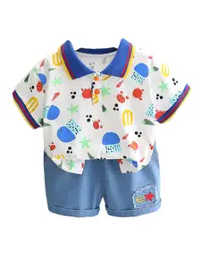 StyleCast x Revolte Boys Polo Collar Short Sleeves Printed Shirt with Shorts