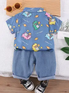 StyleCast x Revolte Boys Printed Shirt with Shorts