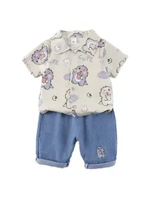 StyleCast x Revolte Boys Printed Shirt with Shorts