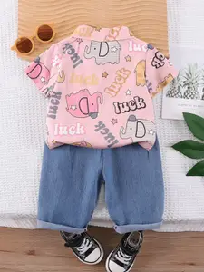 StyleCast x Revolte Boys Printed Shirt with Shorts