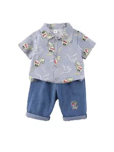 StyleCast x Revolte Boys Printed T-shirt With Shorts