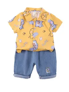 StyleCast x Revolte Boys Printed Shirt With Shorts