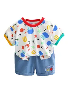 StyleCast x Revolte Boys Printed T-shirt With Shorts